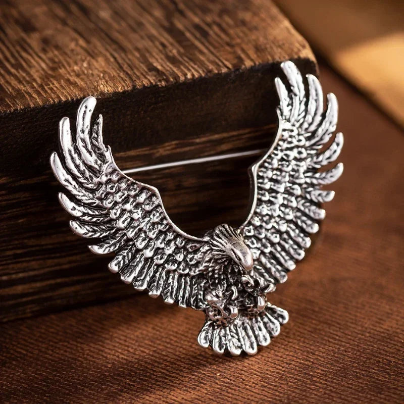 Silver eagle brooch pin vintage fashion accessory