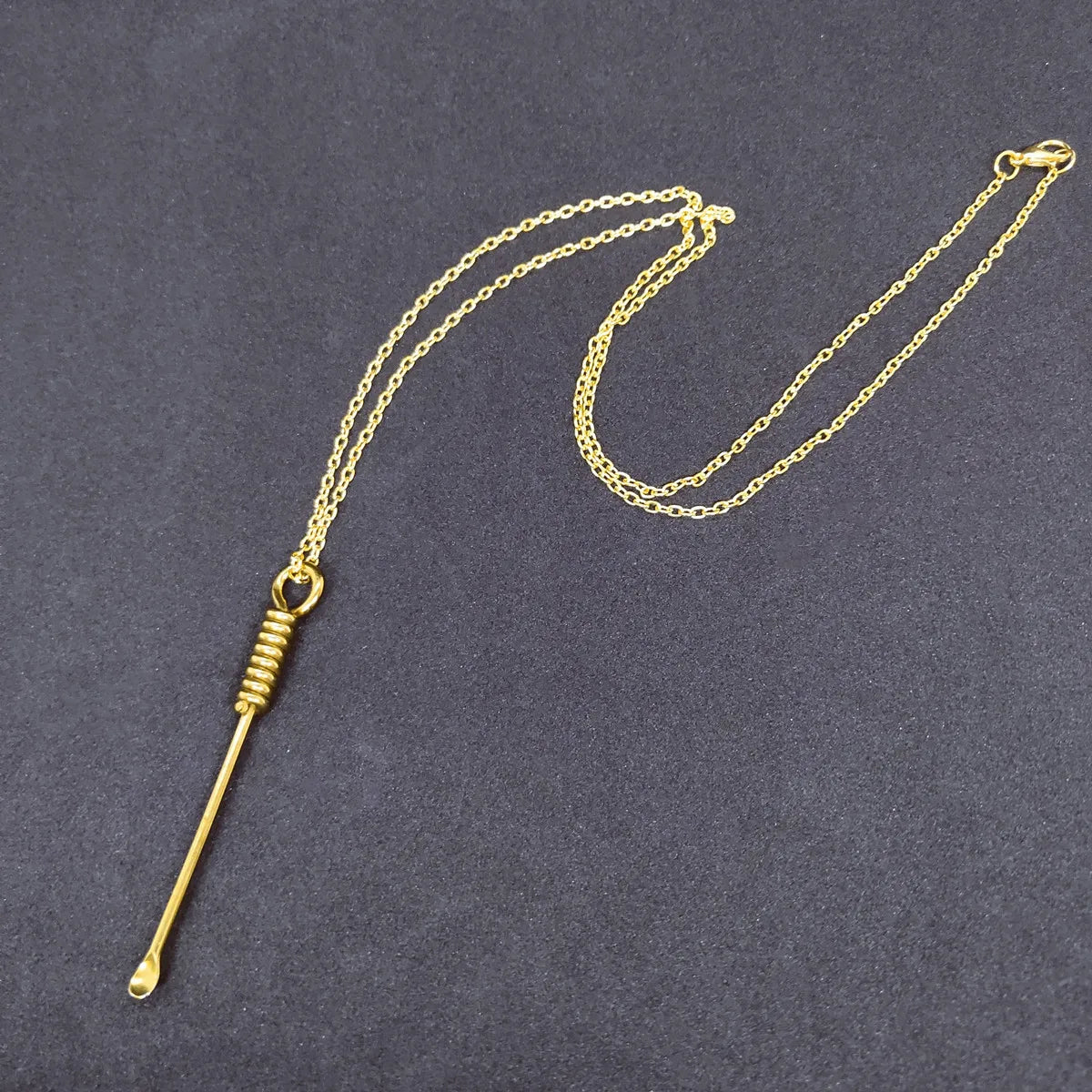 Elegant mini spoon pendant necklace with long chain for men and women fashion styling