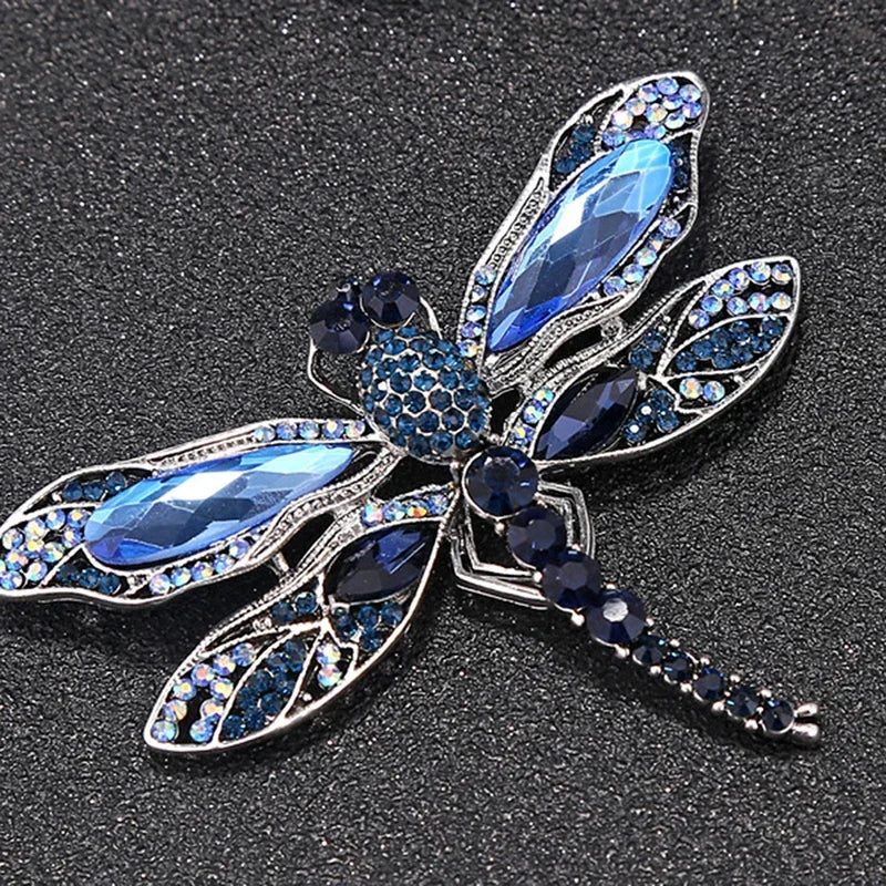 premium blue dragonfly brooch