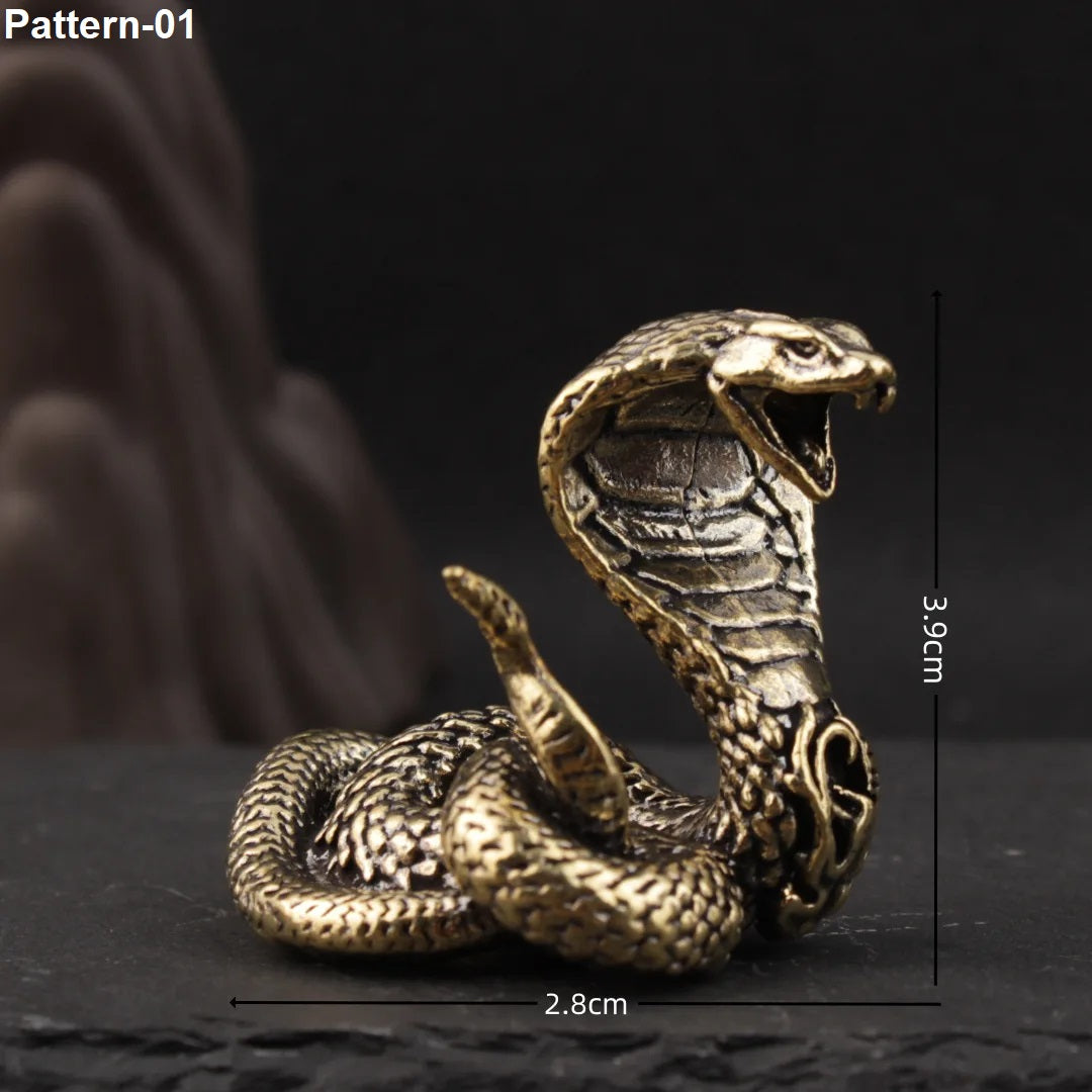 Solid Brass Mini Snake Figurine | Cobra Tea Pet Home Decor