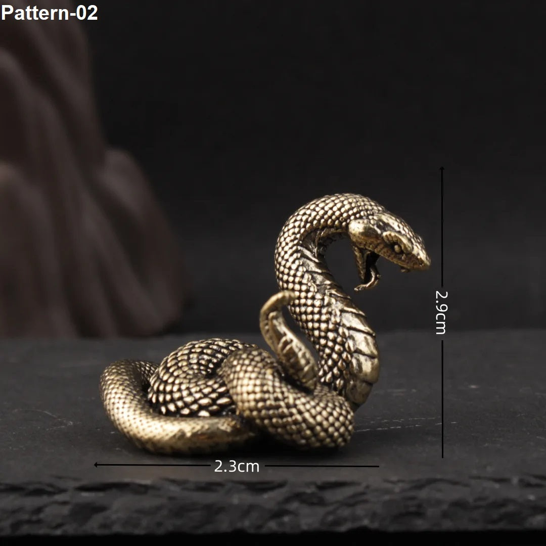 Solid Brass Mini Snake Figurine | Cobra Tea Pet Home Decor