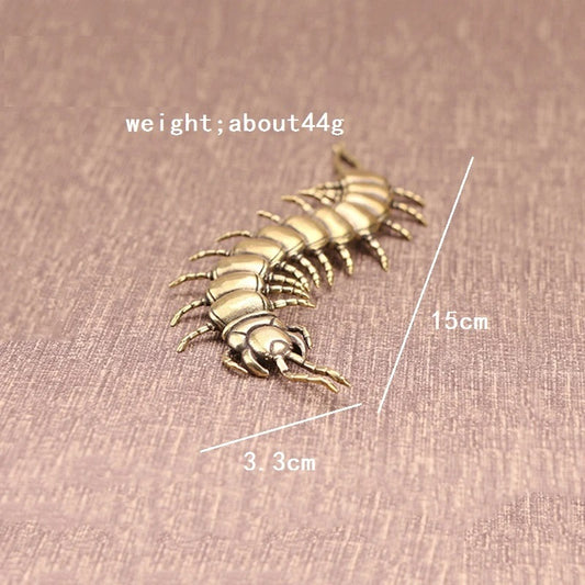 Size information for brass centipede figurine miniature copper desk decoration