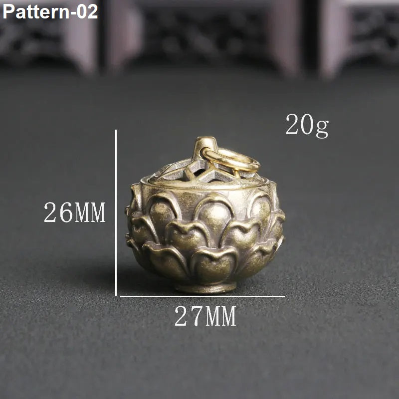 pattern - 2 Vintage brass openable pendant box size guide showing 26 mm height, 27 mm width and approximate 20 g weight