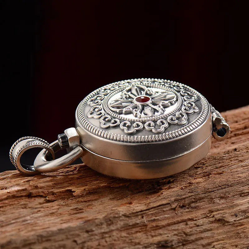 Antique silver keepsake necklace with hidden compartment
