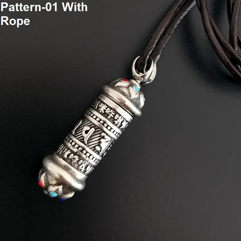 Cylinder keepsake pendant with stainless steel chain
