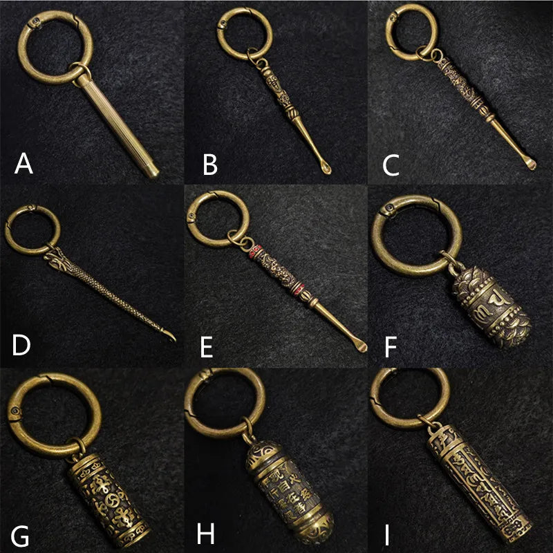Brass keychain pattern chart showing Pattern A to Pattern M