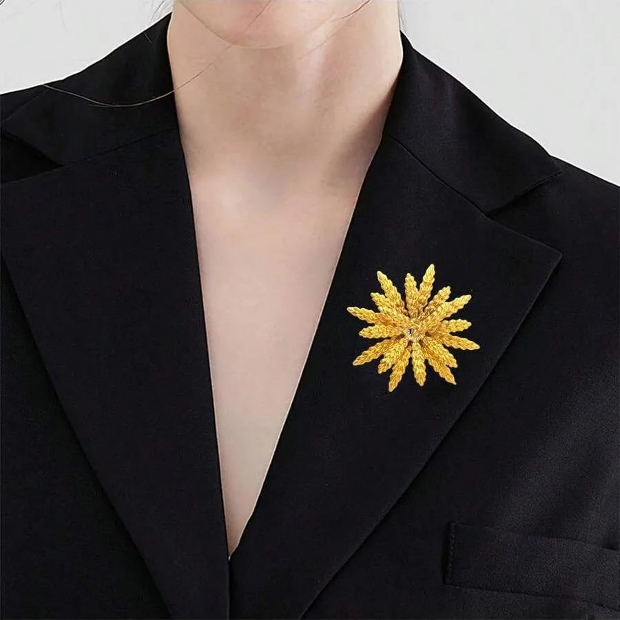 Classic Wheat Brooch Pin for Men & Women – Vintage Palace Style Lapel Badge