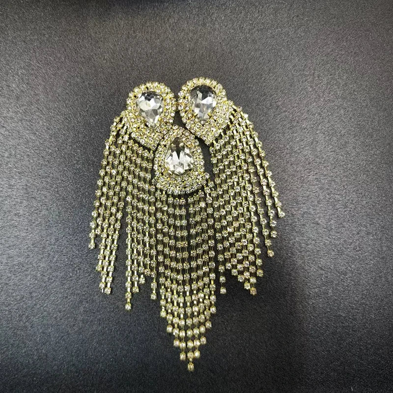 Rhinestone tassel chain jewelry accessory with luxury sparkle detailing
