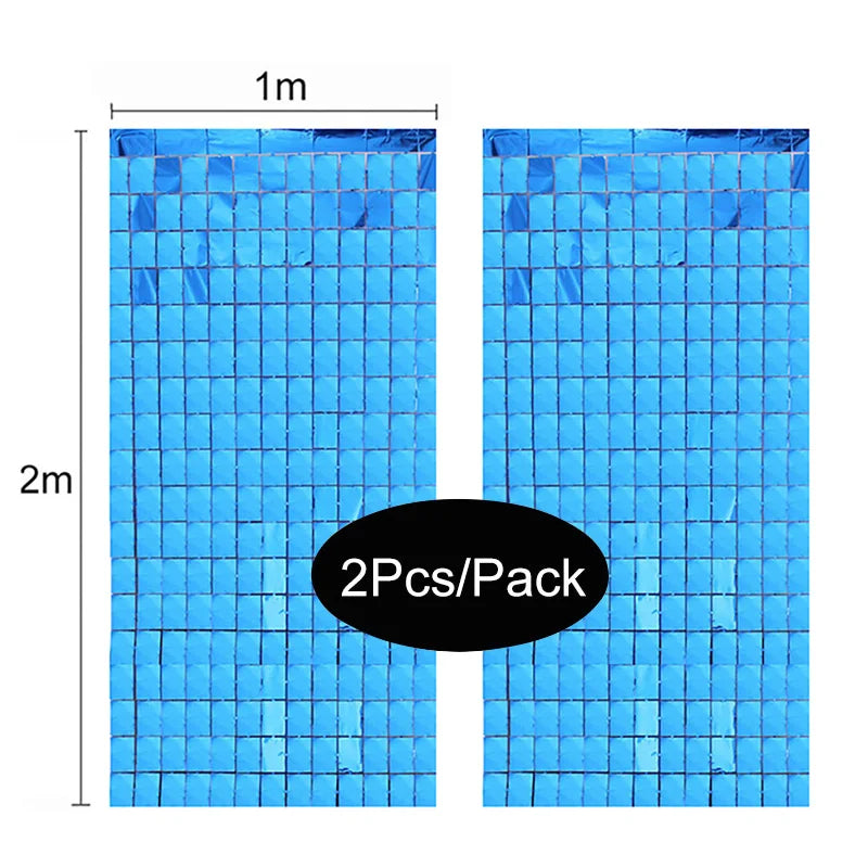sky 2PCS square mirror sequin backdrop curtain 1m x 2m reflective party decoration panel for wedding birthday photo booth and event backdrop