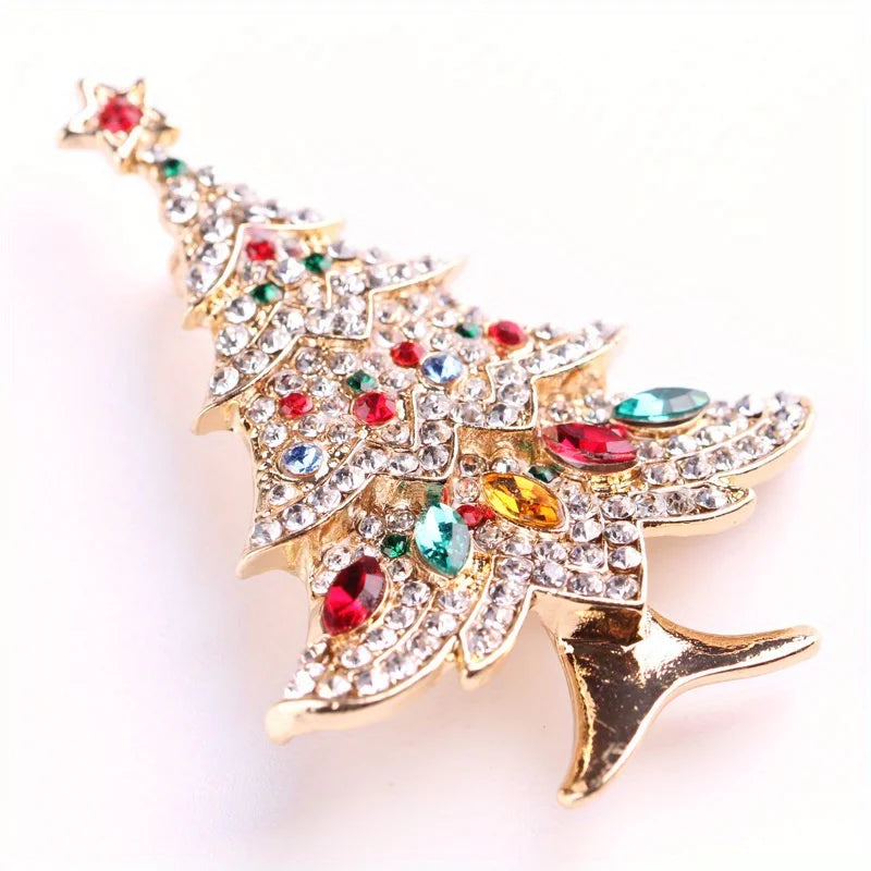 Decorative crystal brooch pin elegant holiday jewelry accessory