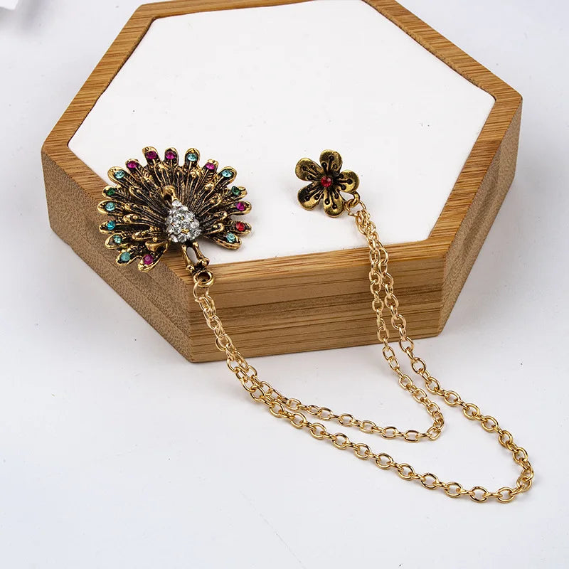 Gold necklace with floral pendant elegant fashion jewelry on white background