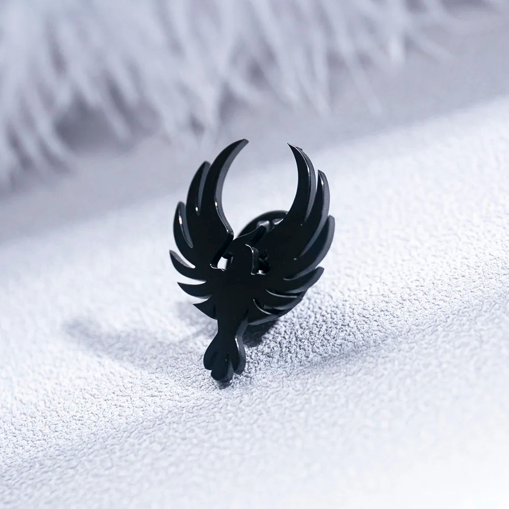 Black metal emblem accessory stylish fashion jewelry piece on white background
