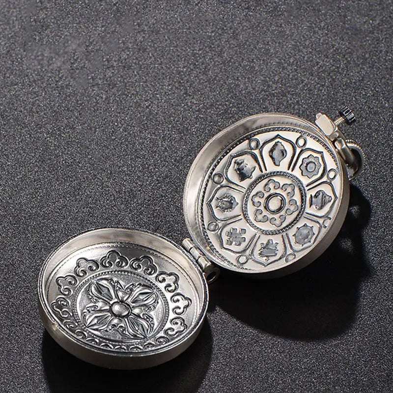 Engraved memorial locket necklace with photo storage