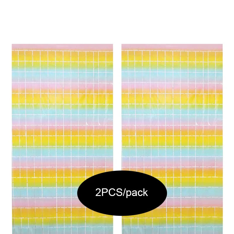 fab multicolor 2PCS square mirror sequin backdrop curtain 1m x 2m reflective party decoration panel for wedding birthday photo booth and event backdrop