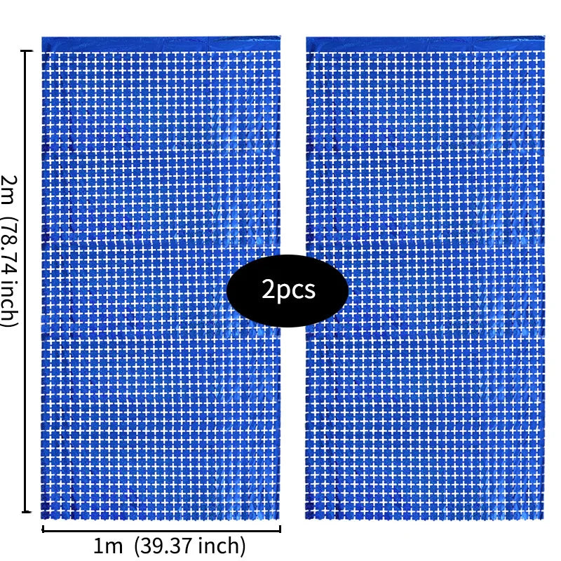 dark blue 2PCS square mirror sequin backdrop curtain 1m x 2m reflective party decoration panel for wedding birthday photo booth and event backdrop