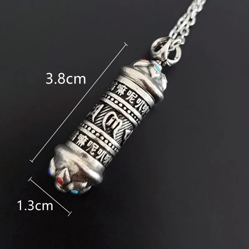 Size chart of Pattern 1 memorial urn pendant with stainless steel chain showing 3.8 × 1.3 cm dimensions
