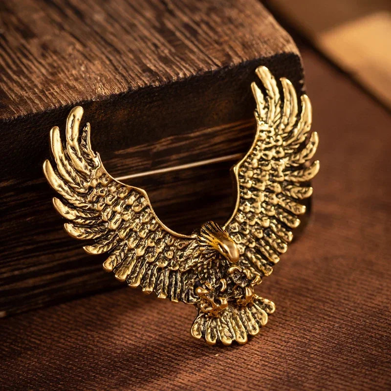 Premium gold eagle brooch for suits and blazers