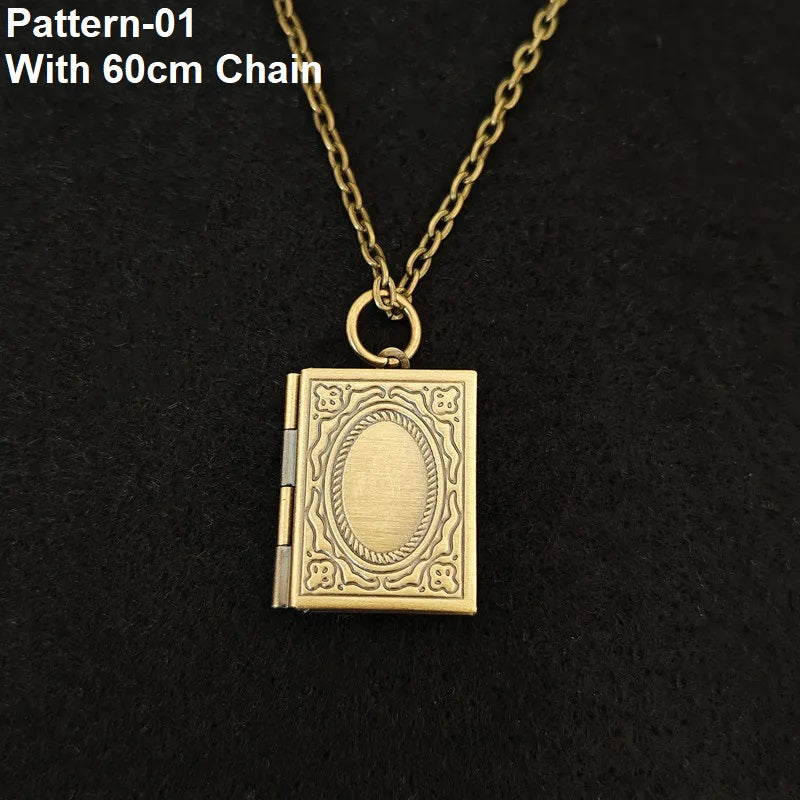 Vintage copper alloy photo pendant key ring for memories