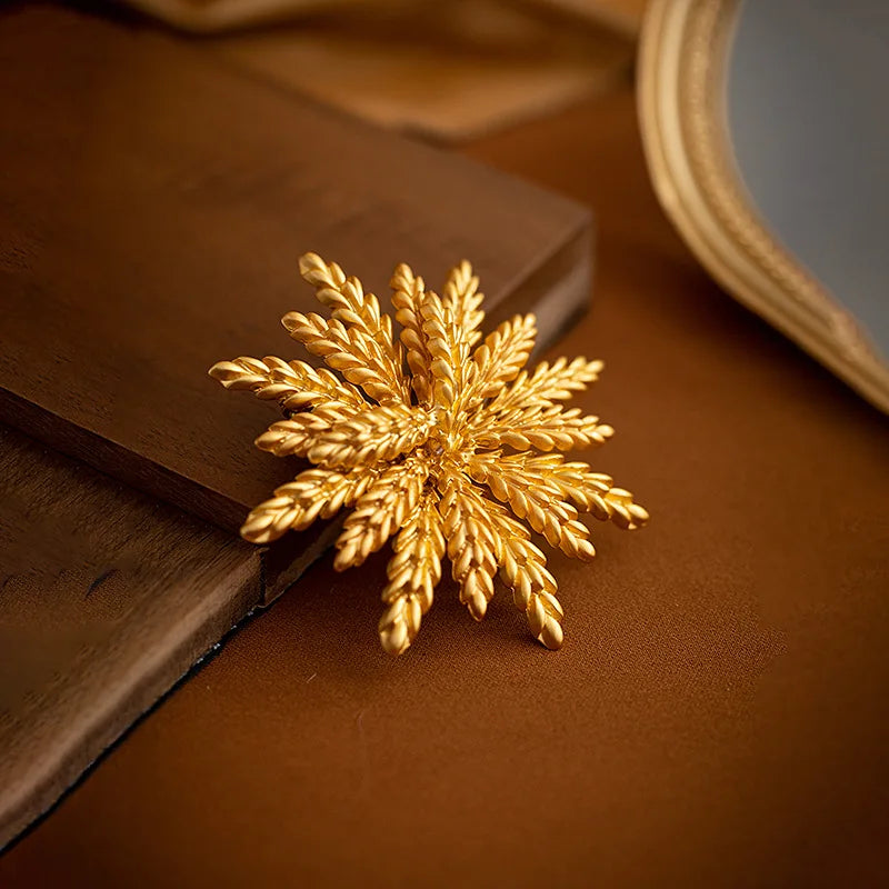 Classic Wheat Brooch Pin for Men & Women – Vintage Palace Style Lapel Badge