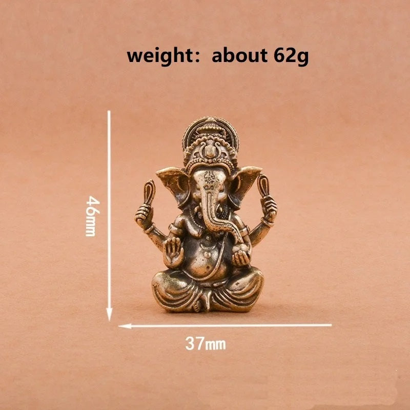 Handcrafted brass Ganpati idol for home temple décor