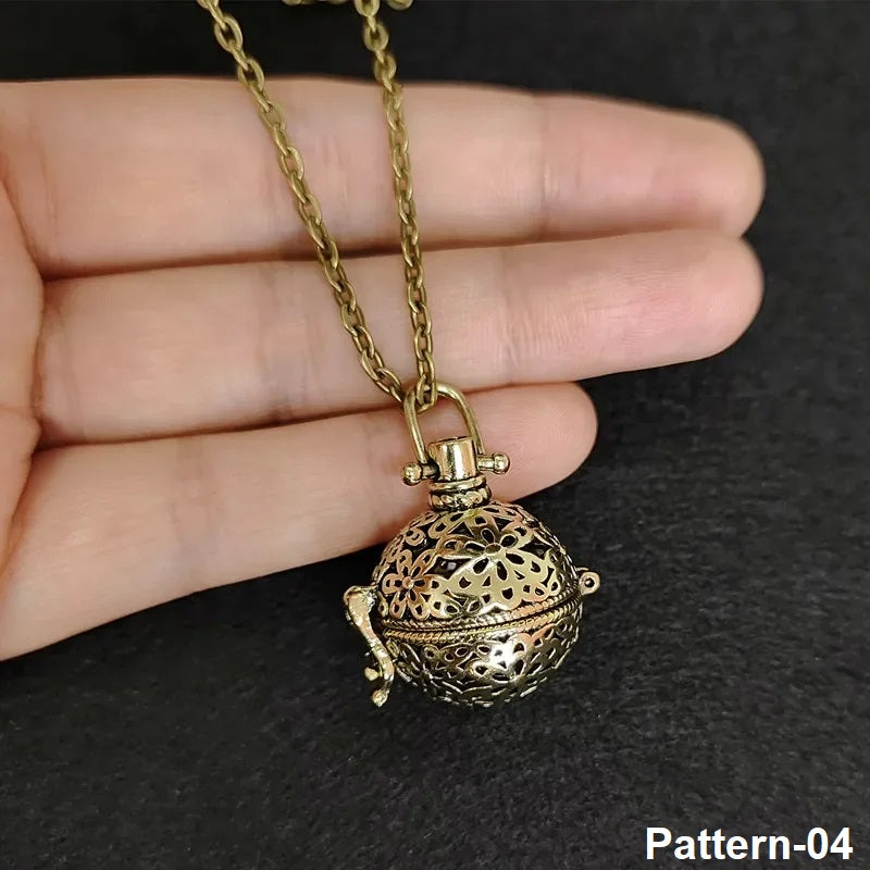 Size guide for vintage brass hollow ball locket pendant patterns 1 to 7