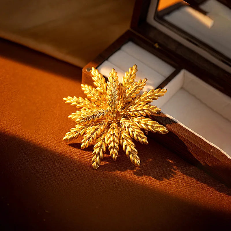Classic Wheat Brooch Pin for Men & Women – Vintage Palace Style Lapel Badge