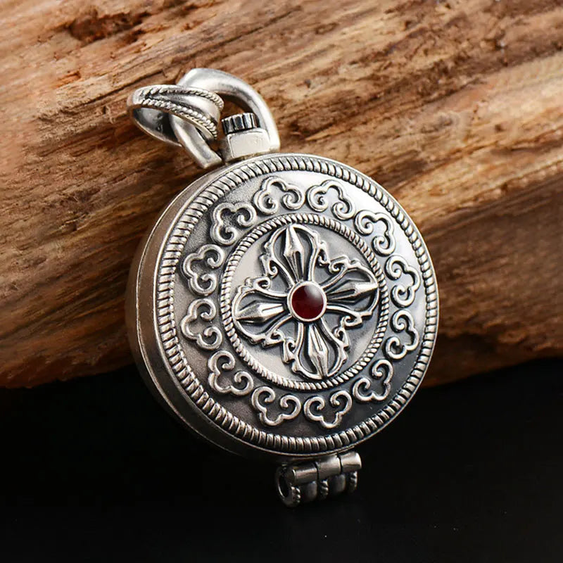 Vintage photo locket pendant necklace with openable memory box